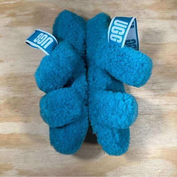 UGG Fluffy Teal Slippers Women’s Size 7 - Picture 4 of 7
